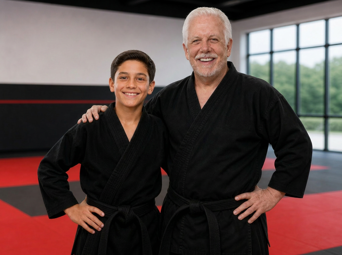 Jeff Schlett, founder and chief instructor, with a student